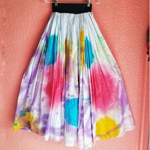 ONE OF A KIND • Flowy Tie Dye Boho Skirt